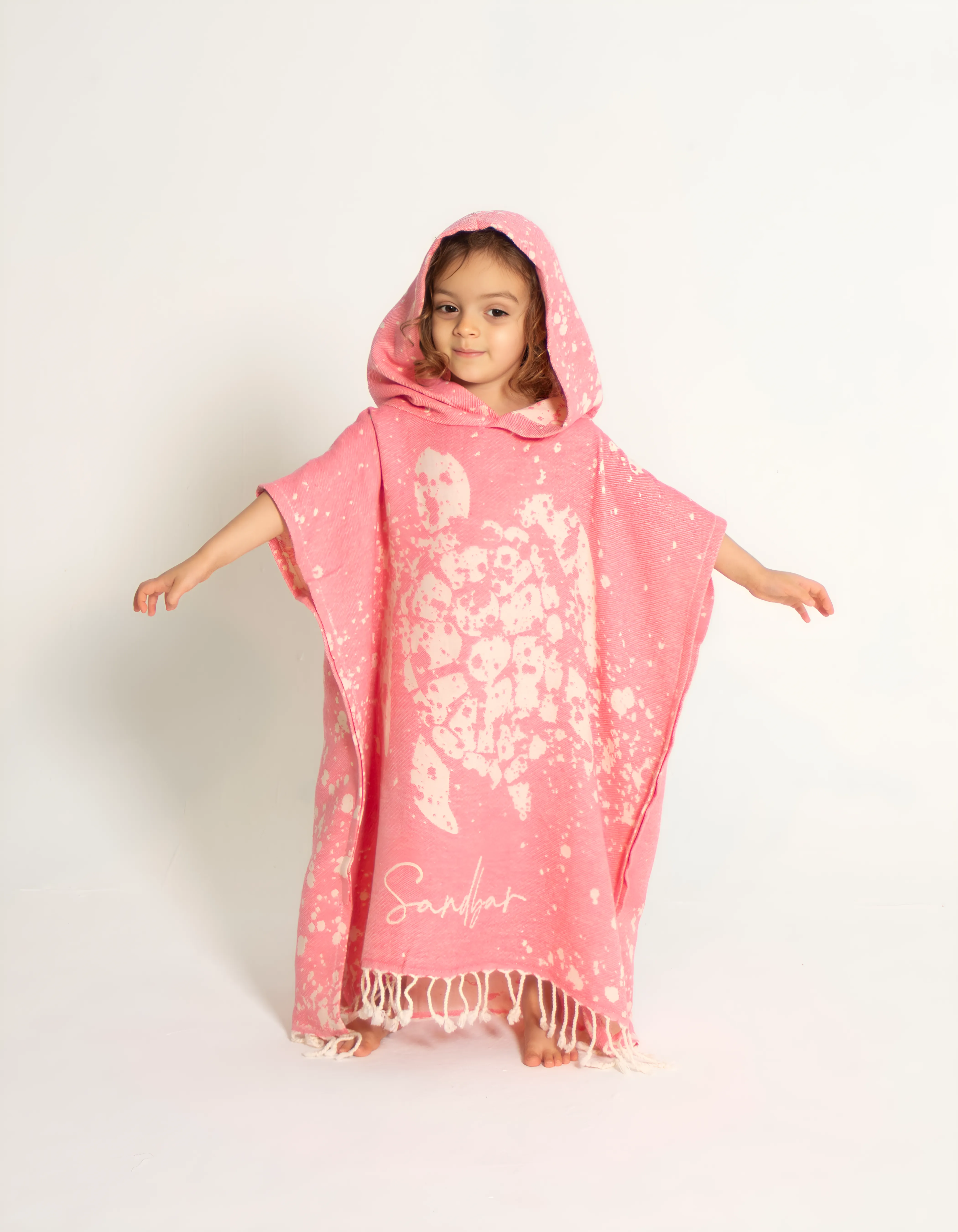 Pink Turkish Cotton Kids Poncho Towel