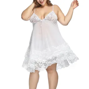 Plus Size  Lace bridal Lingerie Long  Night gown