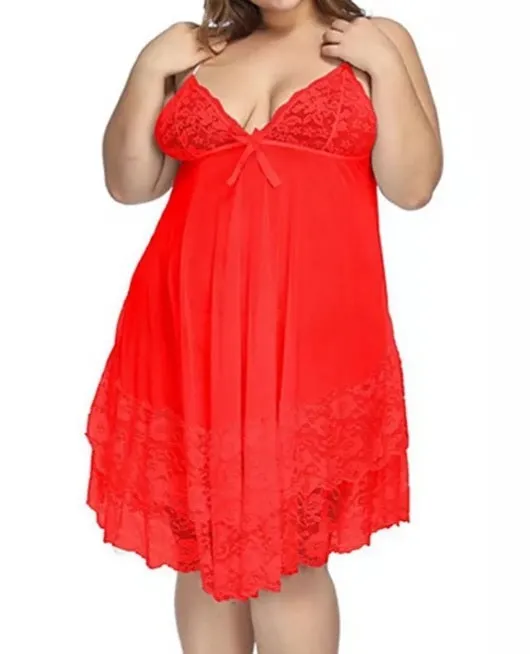 Plus Size  Lace bridal Lingerie Long  Night gown