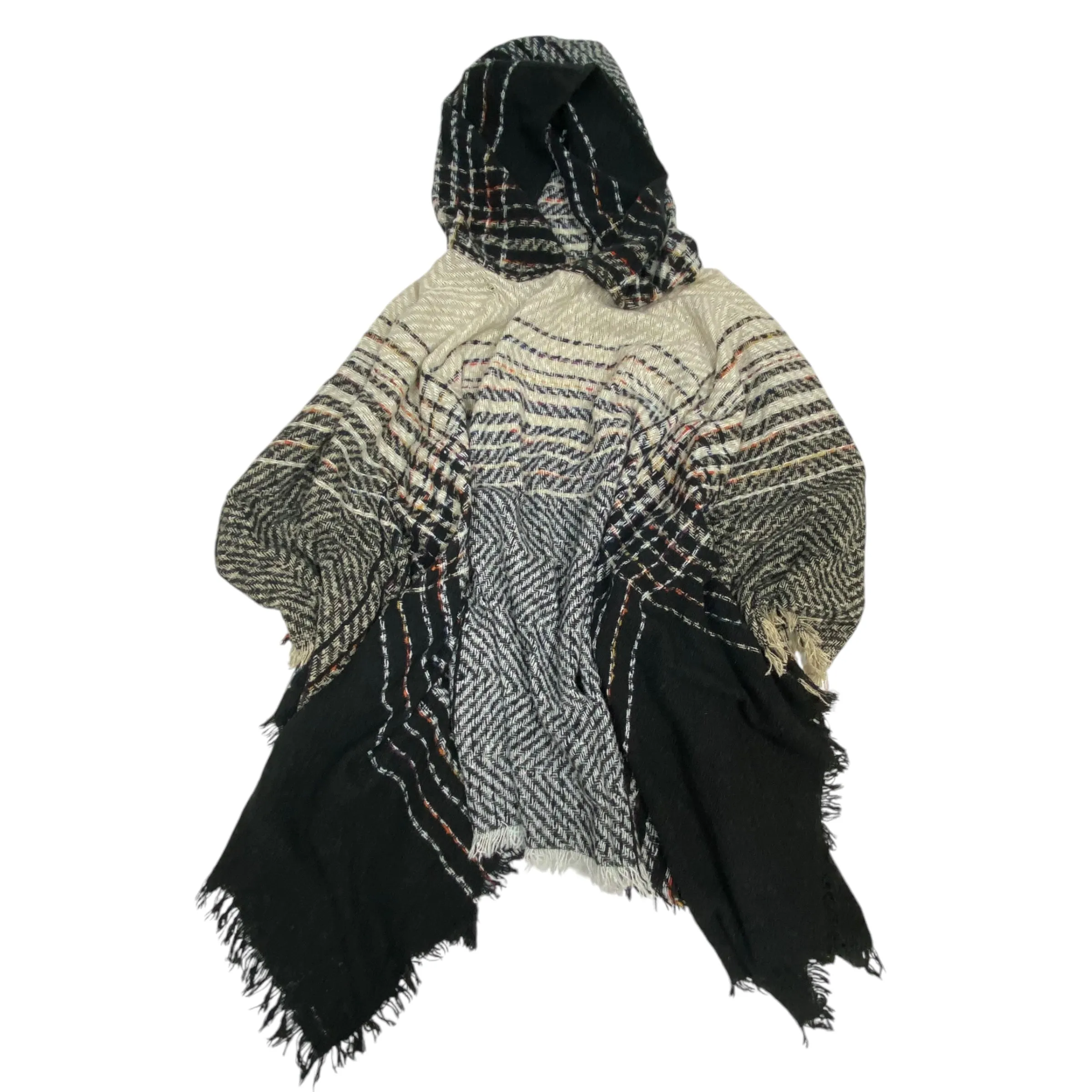 Poncho By Clothes Mentor In Plaid Pattern, Size: Osfm