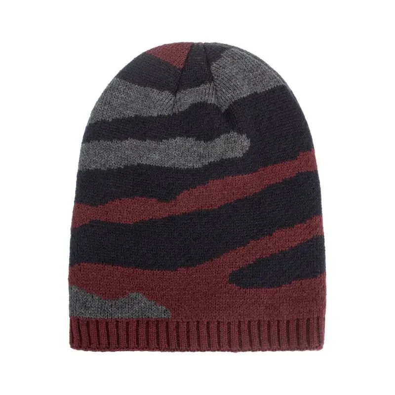 Pullover Knit Beanie with Korean Style Design & Striped Pattern for Ultimate Winter Warmth