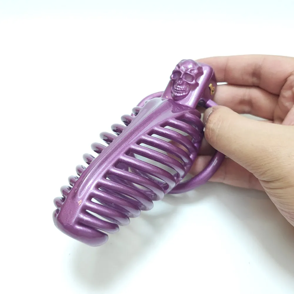 Purple Breathable Chastity Cage New Mamba Y