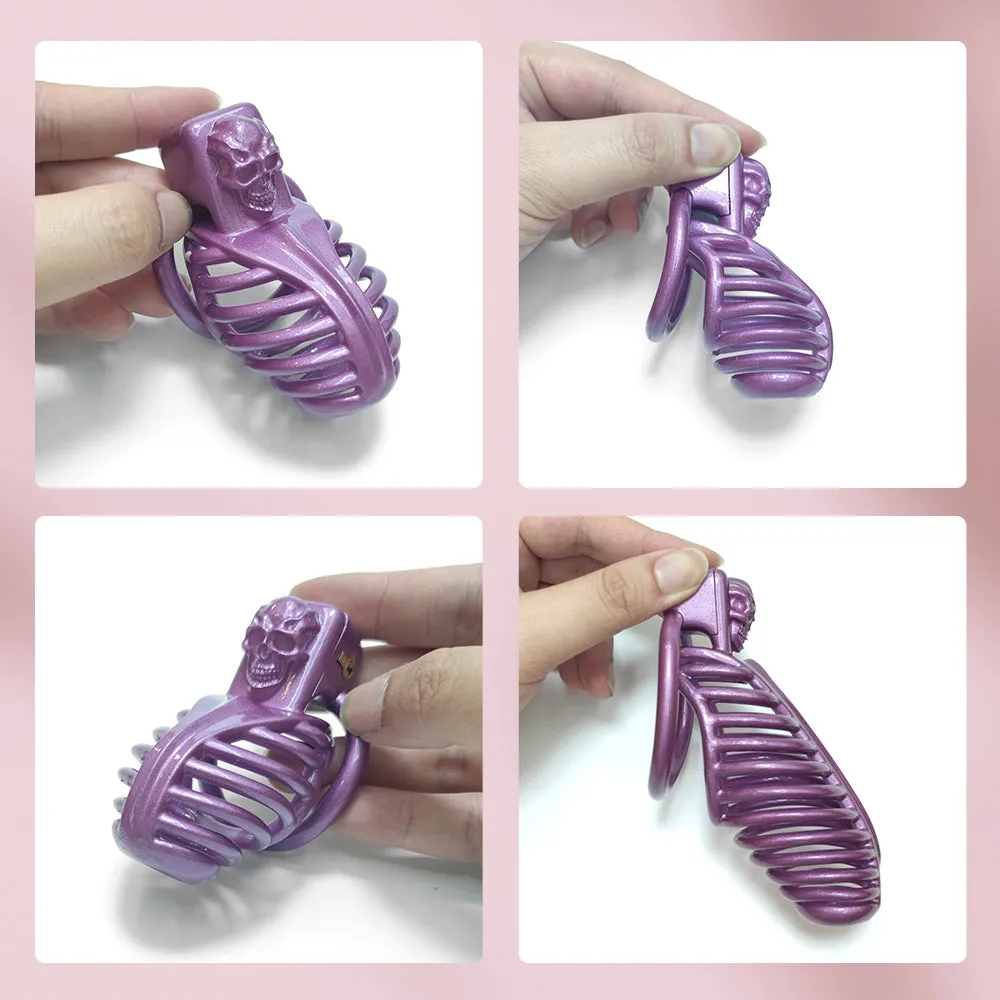 Purple Breathable Chastity Cage New Mamba Y