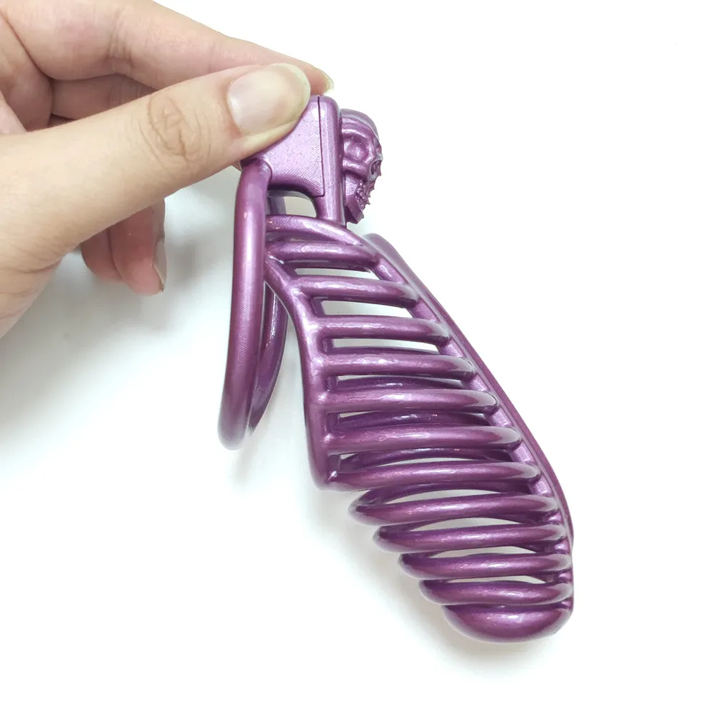 Purple Breathable Chastity Cage New Mamba Y