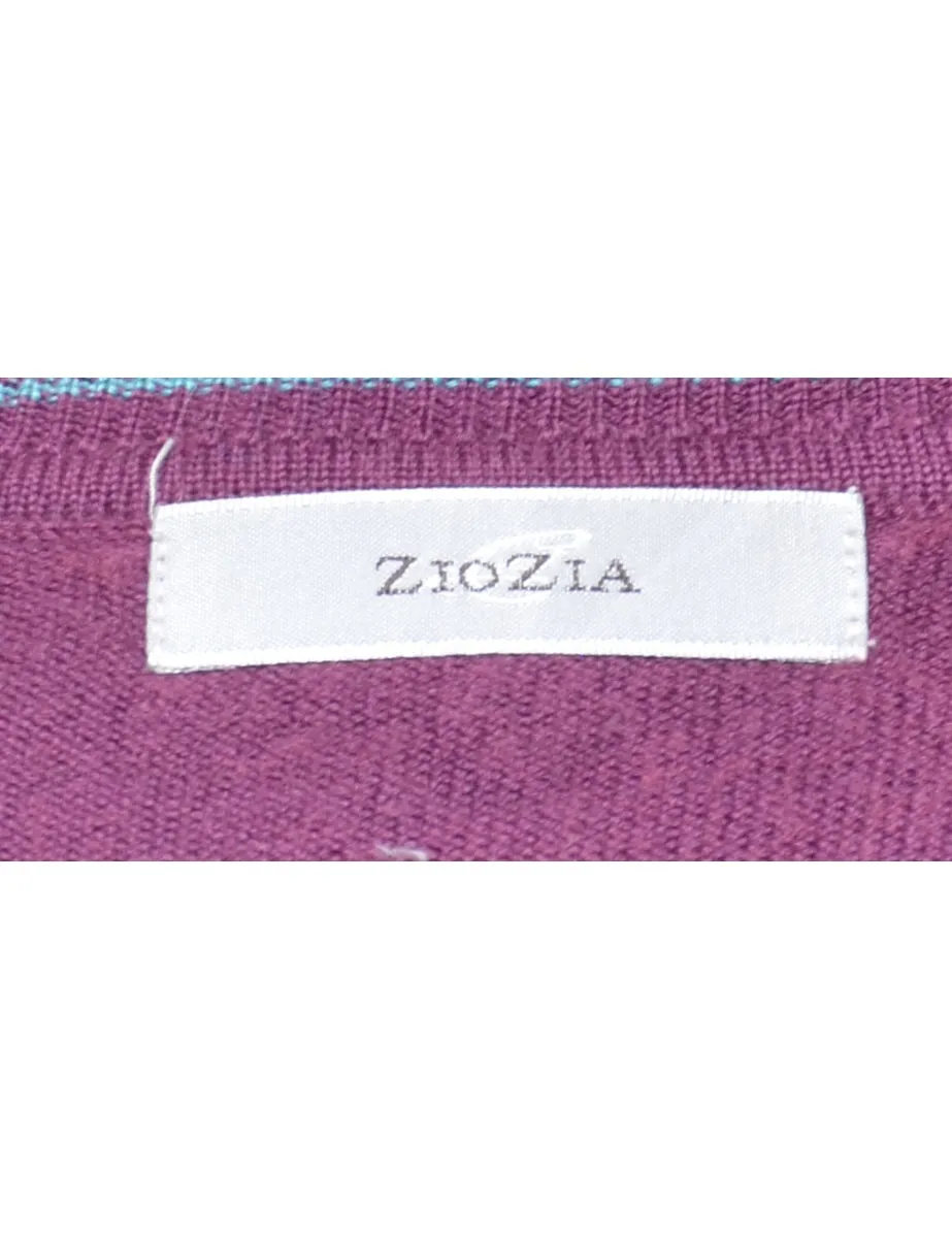 Purple Long-Sleeved Jumper - M