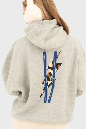 "Leopard ski" hoodie grey