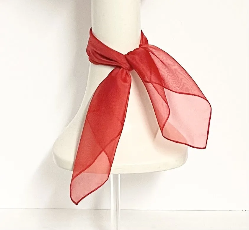 Red Organza Neck Scarf