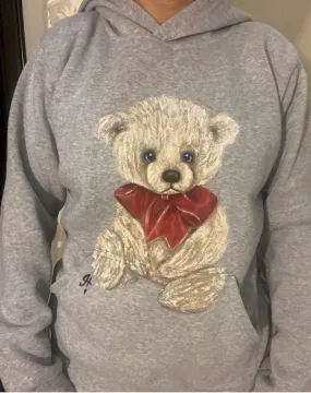 Red Pepion teddy bear hand made painted bear hoody