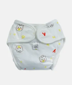 Reusable Baby Nappy Wrap - Yellow Teddy Print