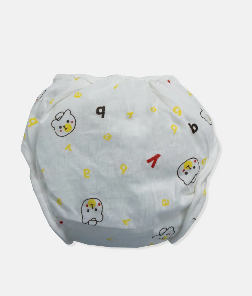 Reusable Baby Nappy Wrap - Yellow Teddy Print