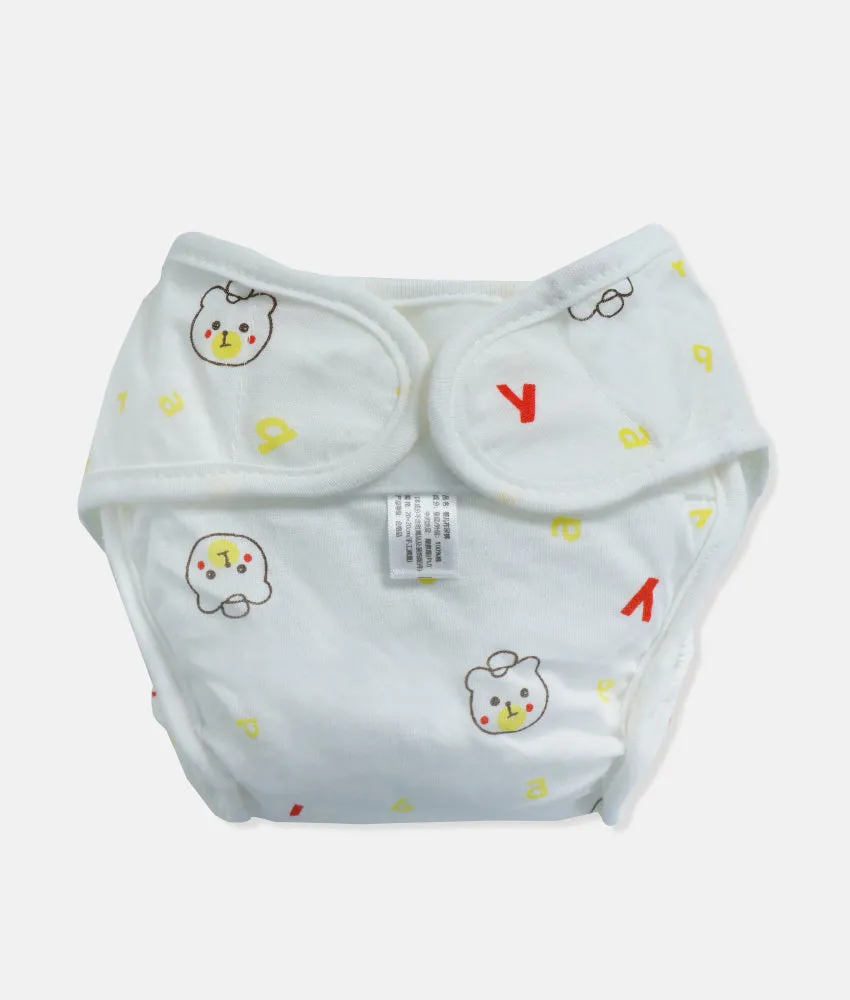 Reusable Baby Nappy Wrap - Yellow Teddy Print