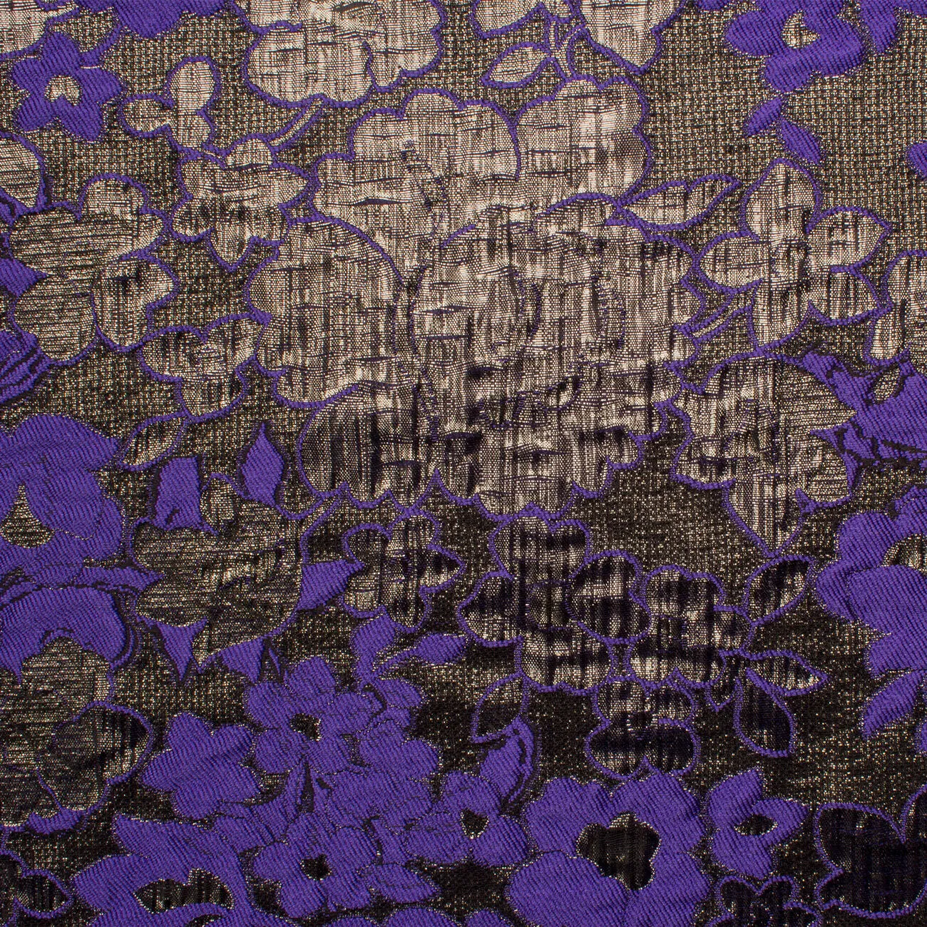 Rich Purple & Charcoal Grey Cloqué (A 2.45m Piece)