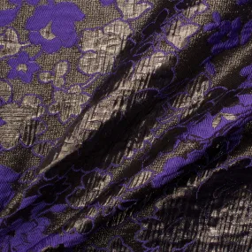 Rich Purple & Charcoal Grey Cloqué (A 2.45m Piece)