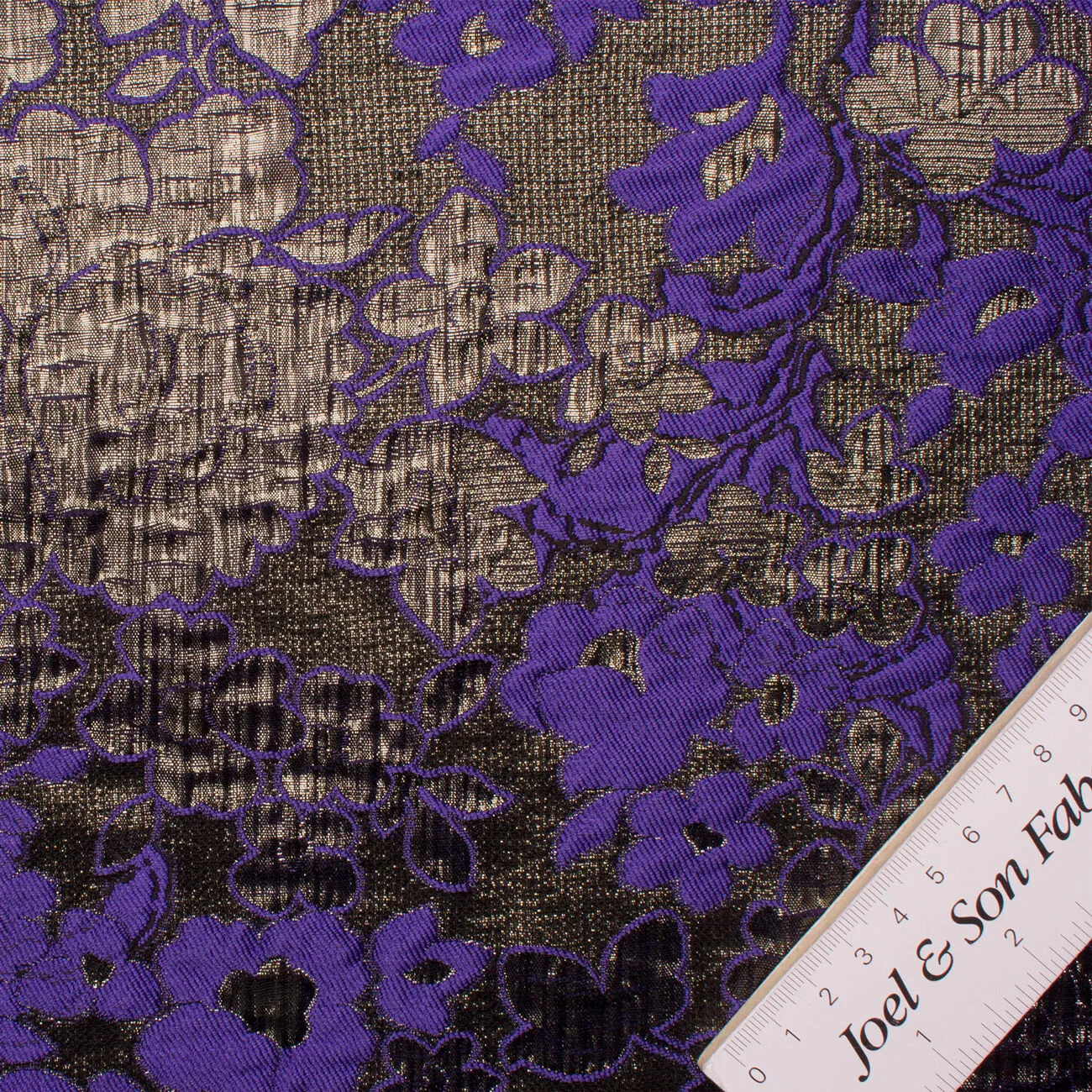 Rich Purple & Charcoal Grey Cloqué (A 2.45m Piece)