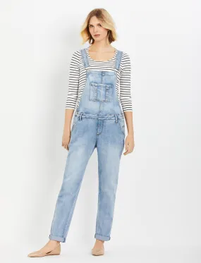 Ripe No Belly Straight Leg Maternity Overall in Pale Blue