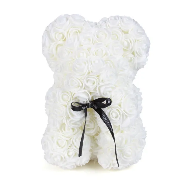 Rose Teddy Bear Artificial Flower Gift - Also a Decor for Any Special Occasion-Holidays