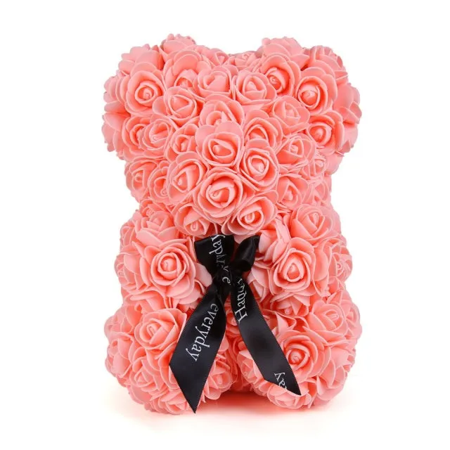 Rose Teddy Bear Artificial Flower Gift - Also a Decor for Any Special Occasion-Holidays