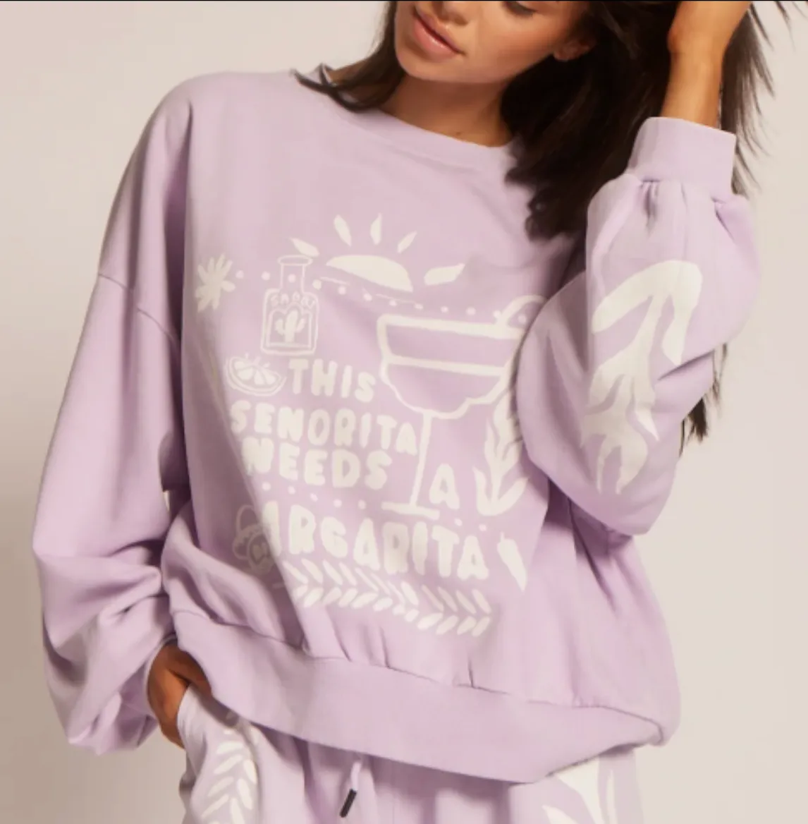 SABBI The Cali Jumper sweatshirt-Margie Lilac