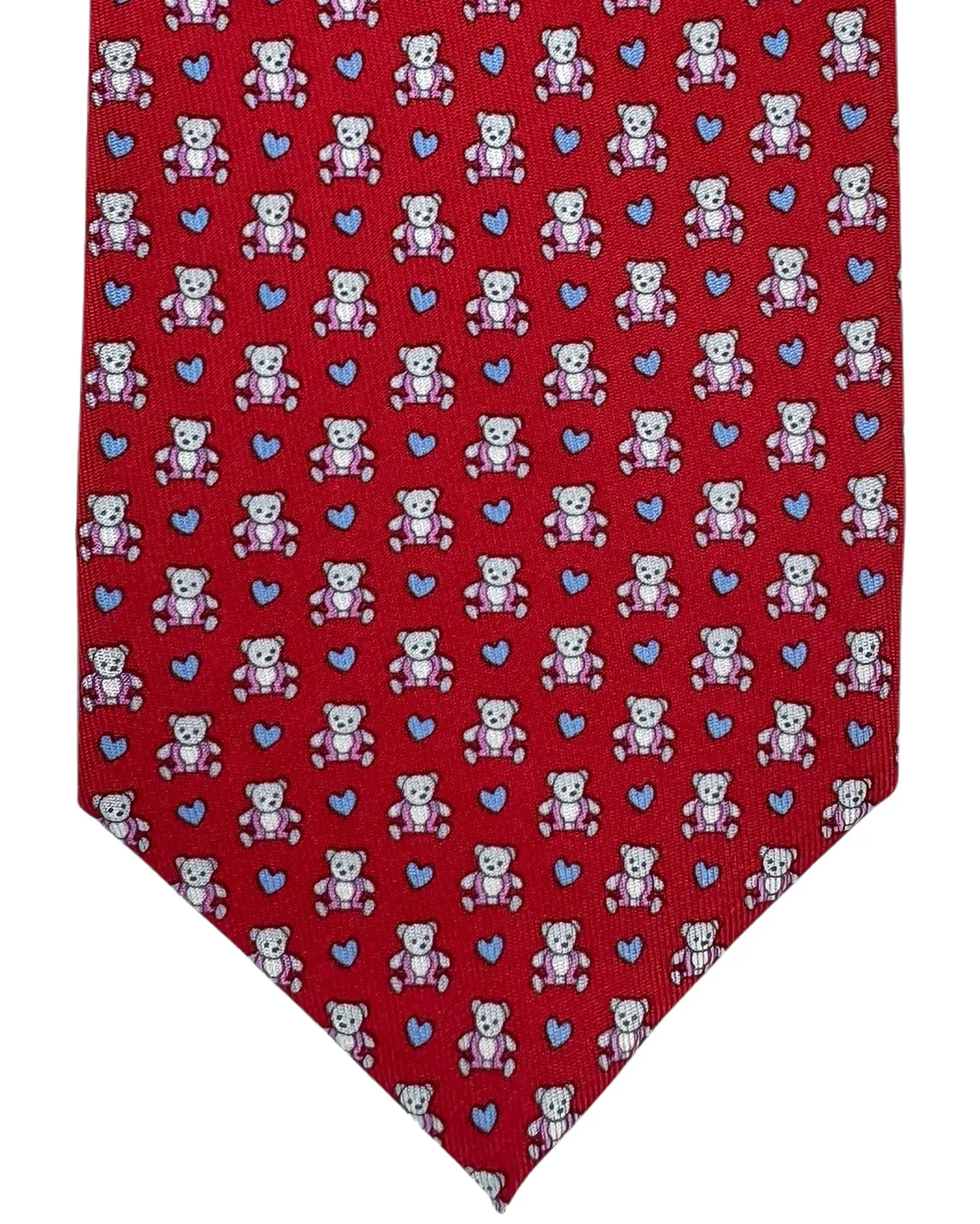 Salvatore Ferragamo Tie Red Teddy Bear Gancini & Hearts