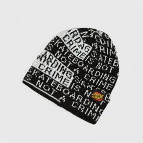 Santa Cruz - Not a Crime Beanie - Black / White