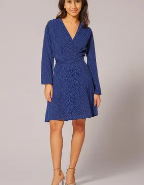 Sapphire Elegance Wrap Dress