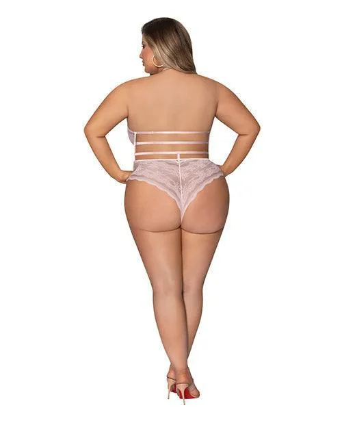 Seabreeze Strappy Back Teddy W-snap Crotch Blush 2x