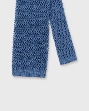 Silk Knit Tie in Mid-Blue