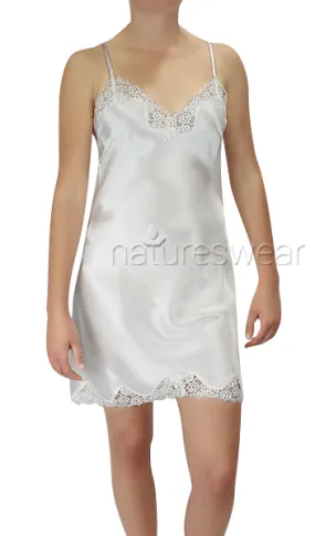 Siren Ivory Silk Chemise With X Cross Lace Low Back