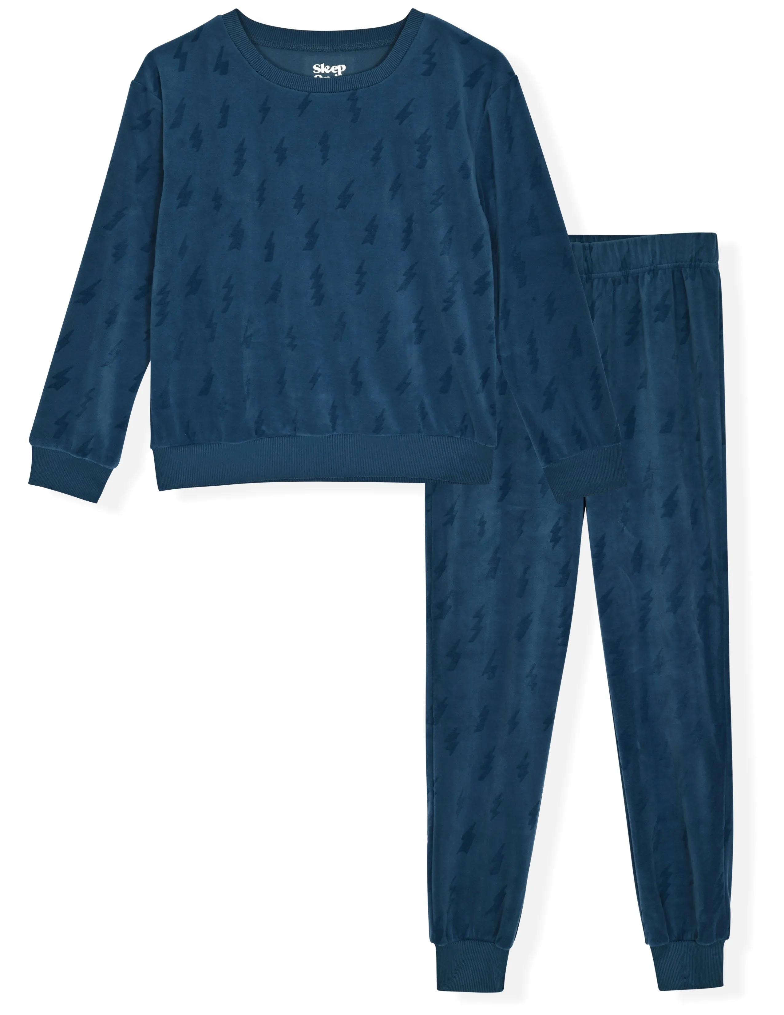 Sleep On It Boys 2-Piece Velour Pajama Sets - Bolts