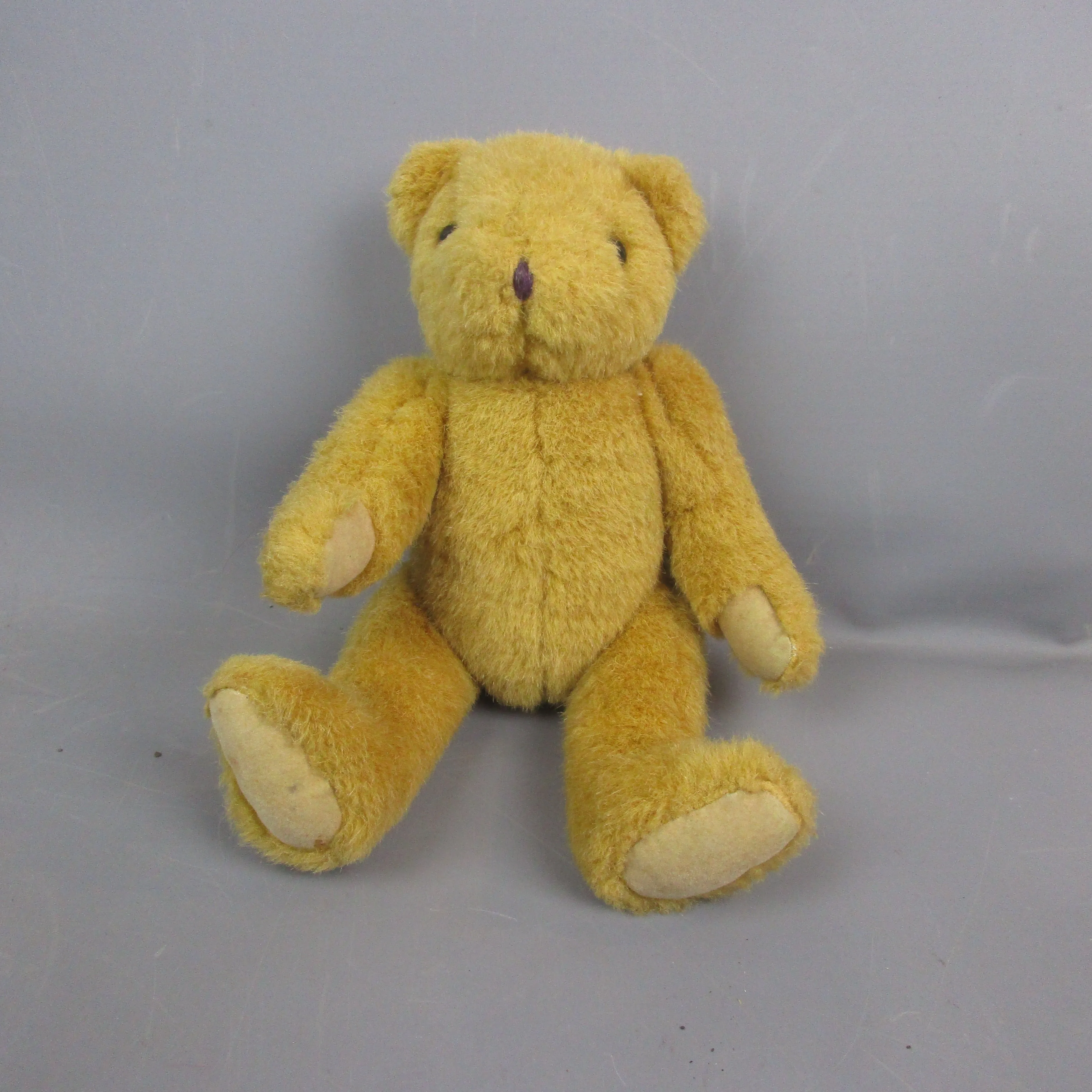 Small Jointed Teddy Bear Plush In The Manner Of Steiff Vintage c1960