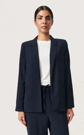 Soaked In Luxury- Shirley Long Sleeve Blazer in Navy