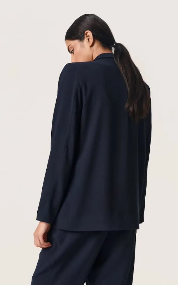 Soaked In Luxury- Shirley Long Sleeve Blazer in Navy