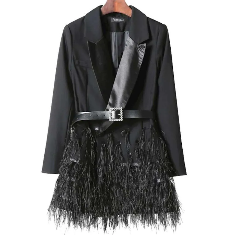 Soraya Feather Blazer Dress