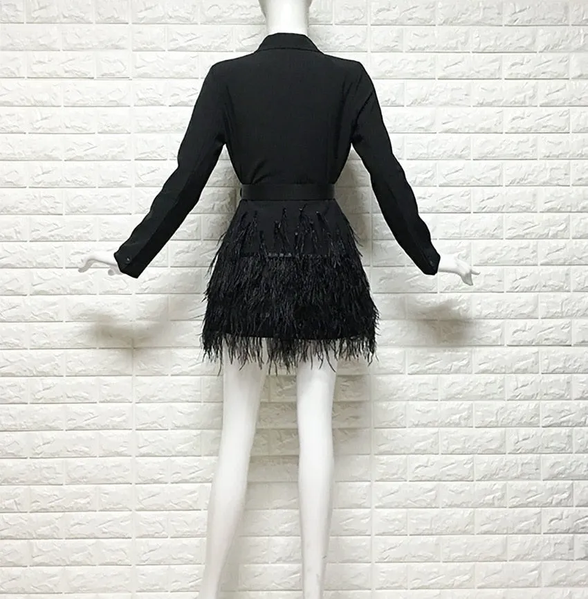 Soraya Feather Blazer Dress