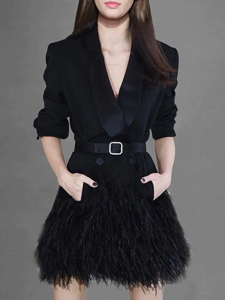 Soraya Feather Blazer Dress