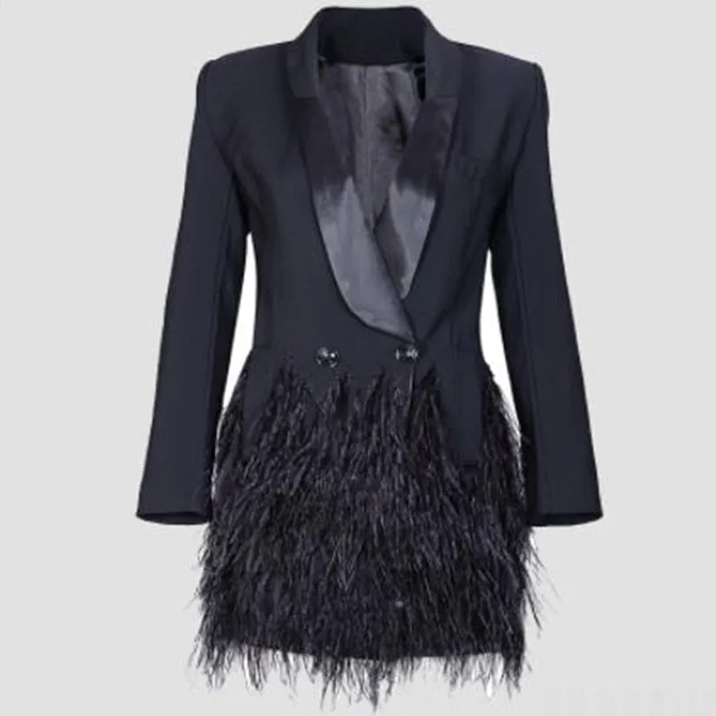 Soraya Feather Blazer Dress