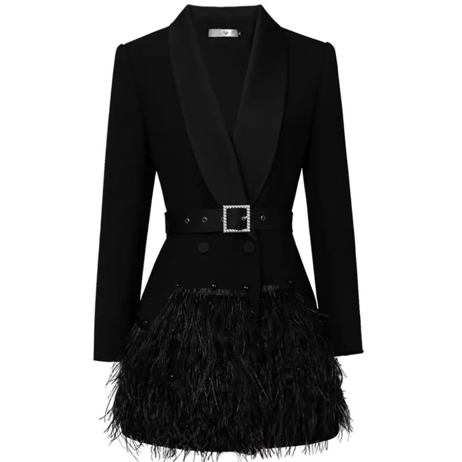 Soraya Feather Blazer Dress