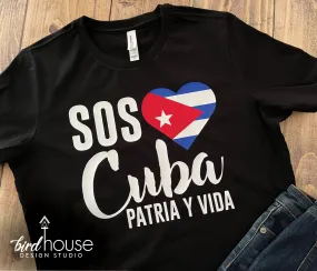 SOS Cuba Patria y Vida Shirt, Cuban Flag, #SOSCuba