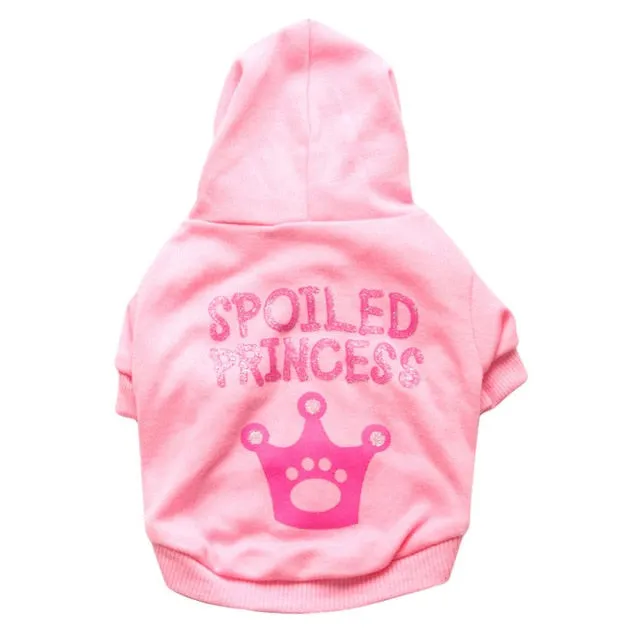 Spoiled Princess Statement Winter Hoodie For Small Dogs