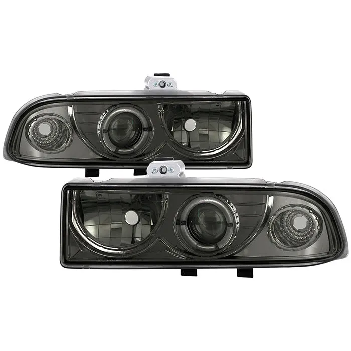 Spyder Projector Headlights Chevy S10 (1998-2004) Blazer (1998-2005) w/ LED Halo - Black / Smoke