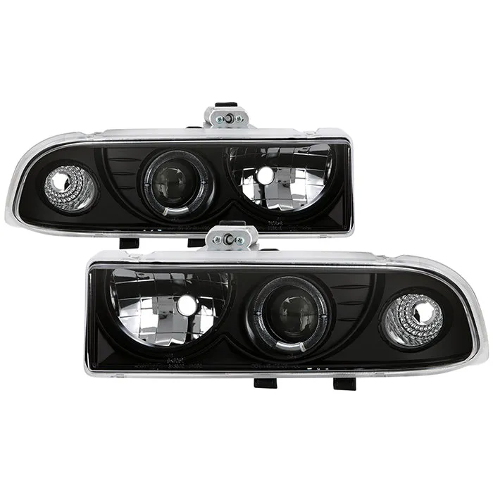 Spyder Projector Headlights Chevy S10 (1998-2004) Blazer (1998-2005) w/ LED Halo - Black / Smoke