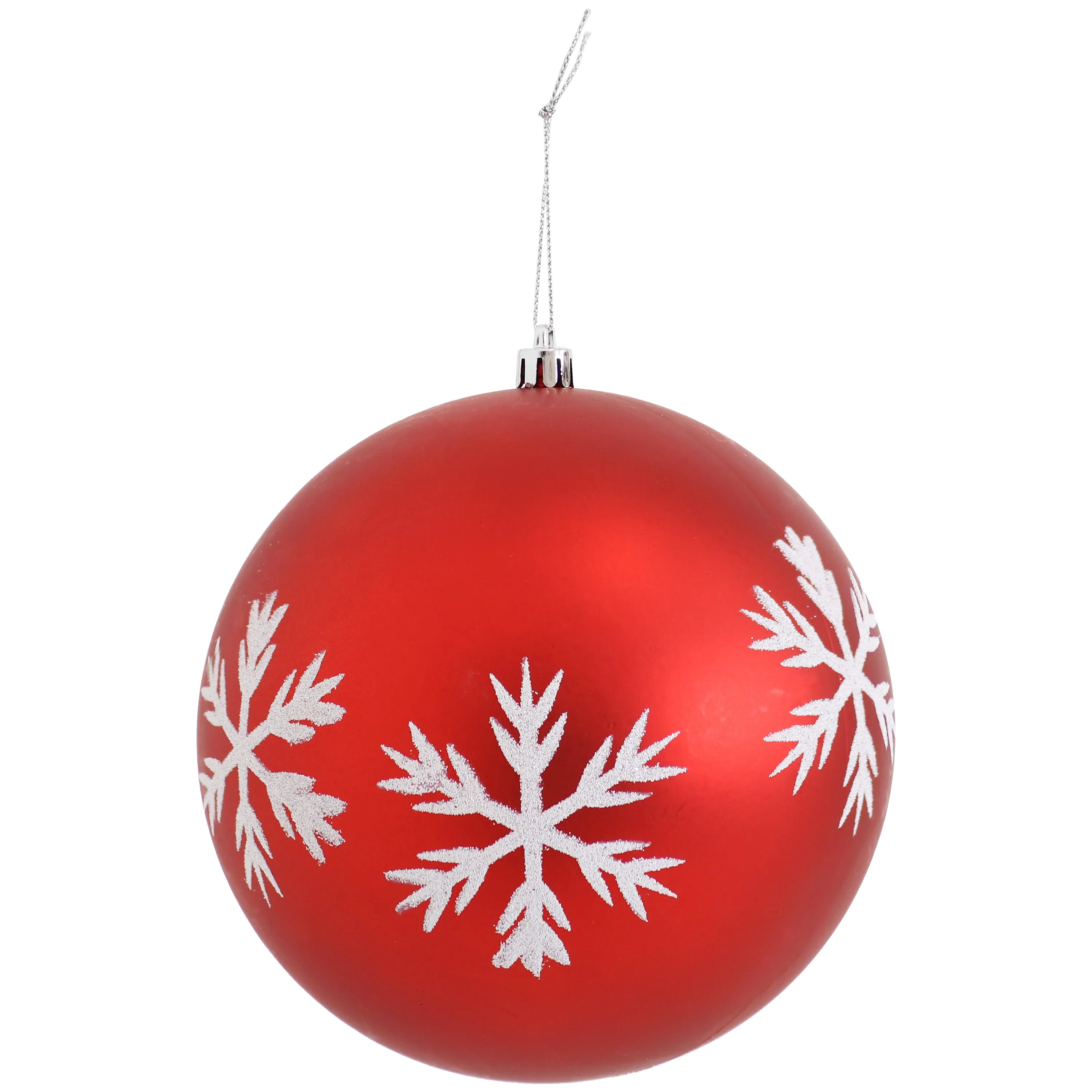 Sunnydaze 3ct 6" Sparkle and Shine Christmas Ball Ornament Set - Red and Silver