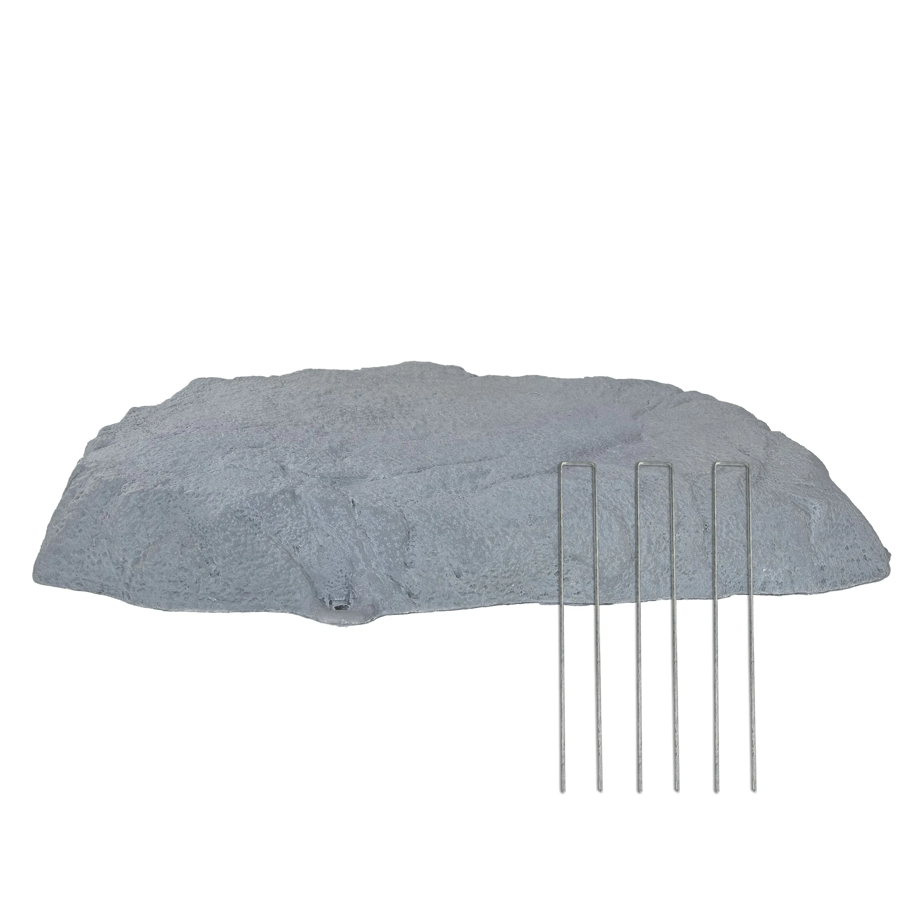 Sunnydaze Flat Artificial Landscape Rock Cover with Stakes