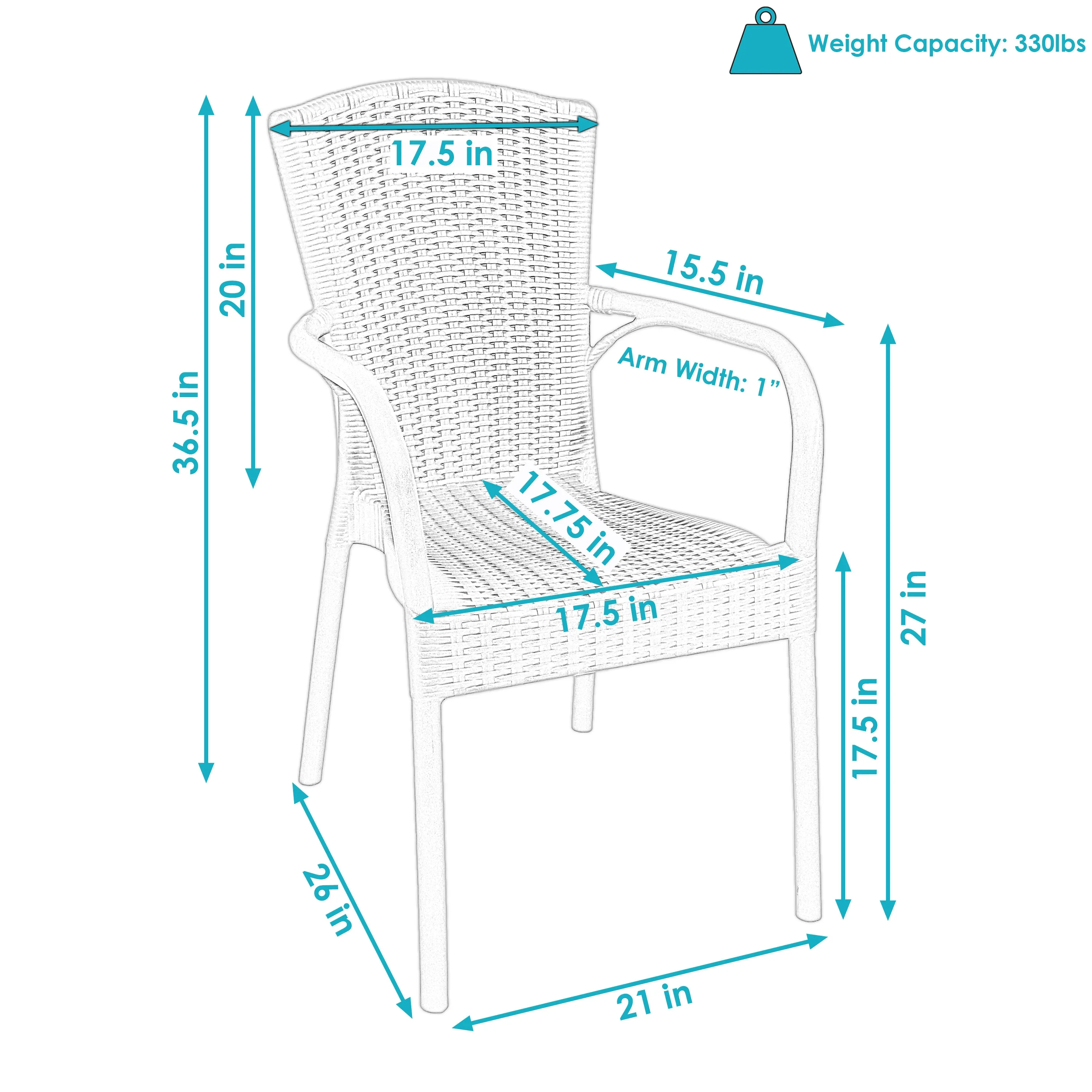 Sunnydaze Segesta All-Weather Plastic Patio Dining Chair