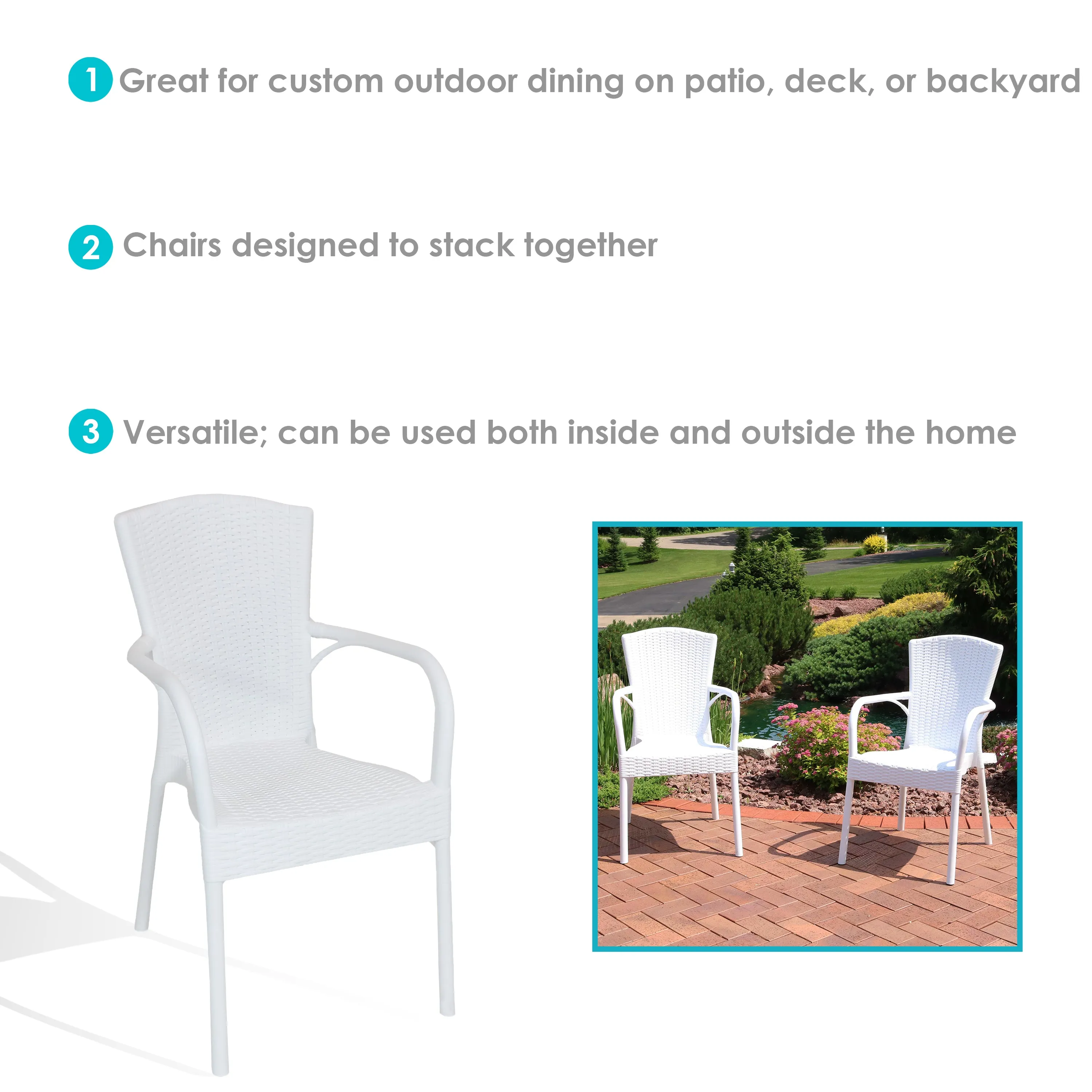 Sunnydaze Segesta All-Weather Plastic Patio Dining Chair