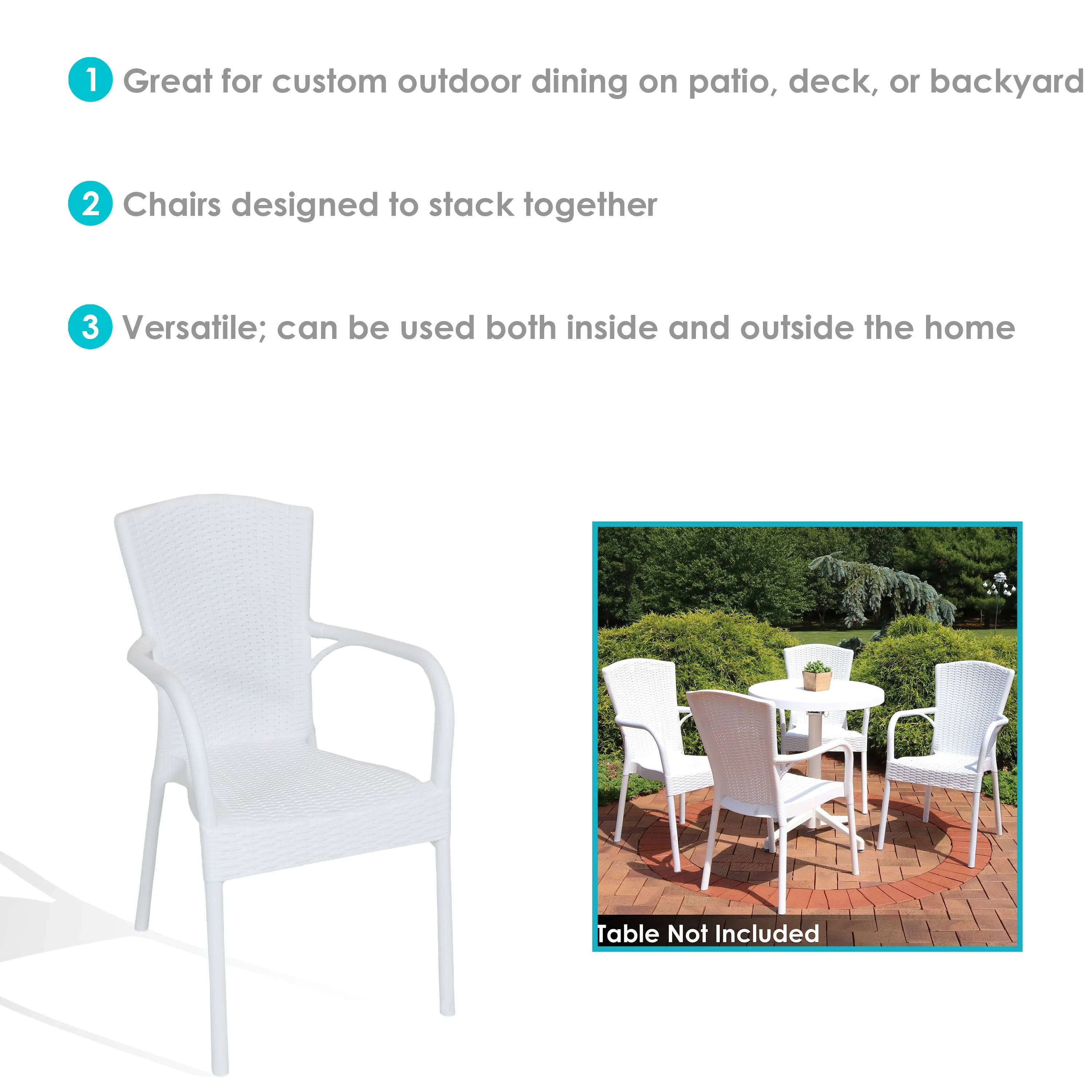 Sunnydaze Segesta All-Weather Plastic Patio Dining Chair