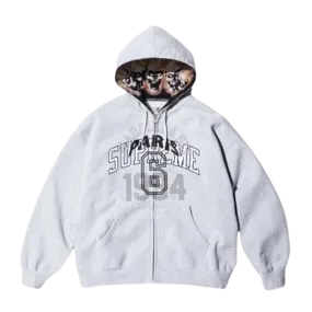 Supreme x MM6 Maison Margiela Zip Up Hoodie 'Light Grey'