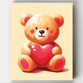 Teddy Bear Painting - Paint by Numbers for Kids