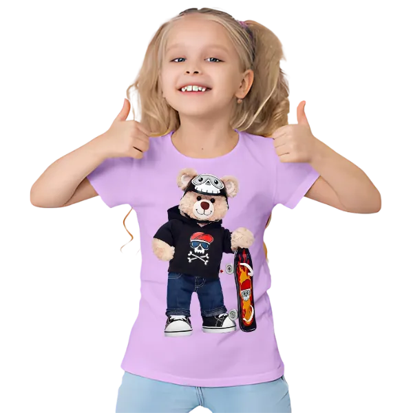 TEDDY BEAR SKATEBOARD KIDS T SHIRT