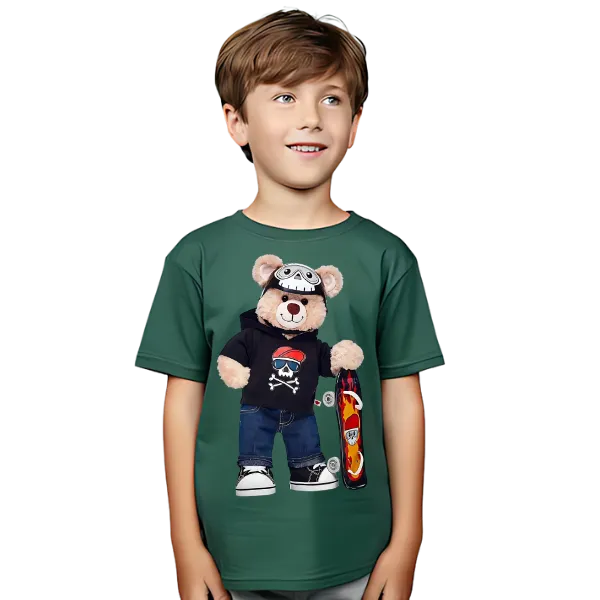 TEDDY BEAR SKATEBOARD KIDS T SHIRT